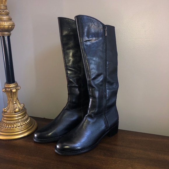 Franco Sarto Leather Cecilia Black Size 9 Boots - Picture 3 of 10